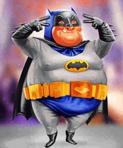 Fat Batman Super hero paint by numbers