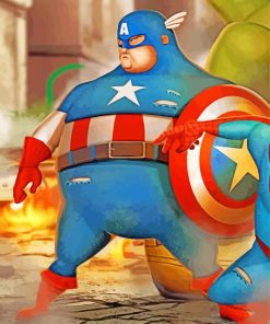 Fat Captain American Hero paint by numbers