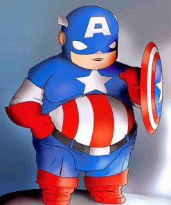 Fat Captain America Character paint by numbers