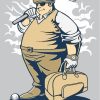 Fat Golfer Illustration paint by numbers