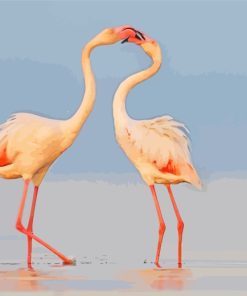 Flamingos Kiss paint by numbers