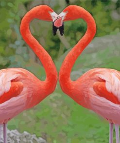 Flamingos Love paint by numbers