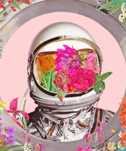 Floral Astronaut Art paint by numbers