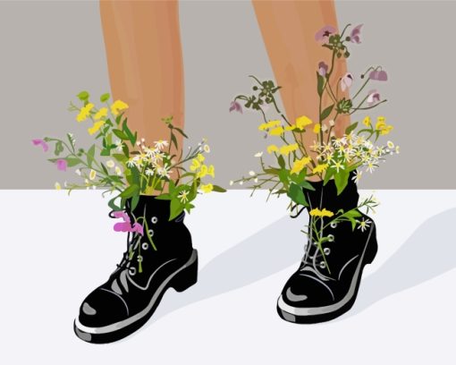 Flowers In Shoes paint by numbers