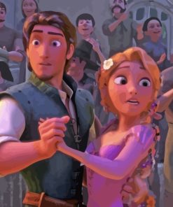 Flynn Rider And Rapunzel Dancing paint by numbers