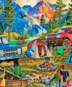 Forest Camping paint by numbers