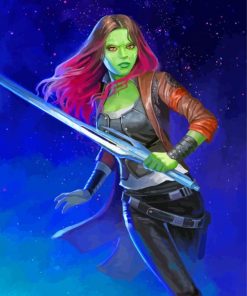 Gamora-Guardians-Of-the-galaxy-paint-by-number