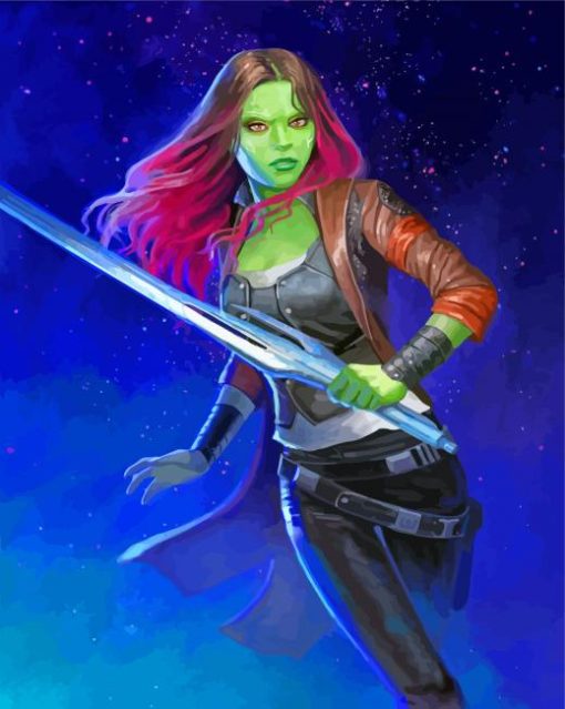 Gamora-Guardians-Of-the-galaxy-paint-by-number