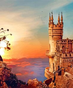 The Swallow's Nest Castle In The Sunset Art paint by numbers