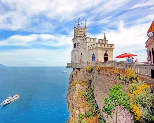 Swallow's Nest Castle In Gaspra Ukraine paint by numbers