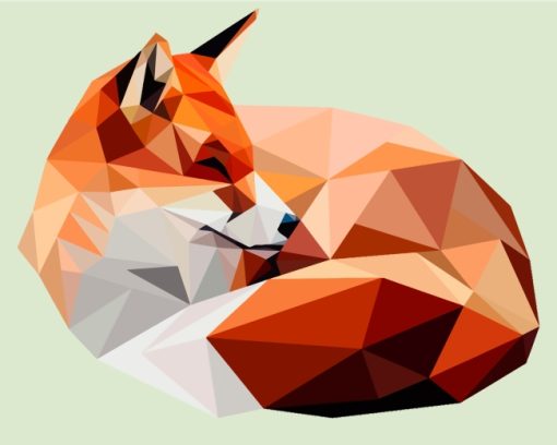 Geometric Fox paint by numbers