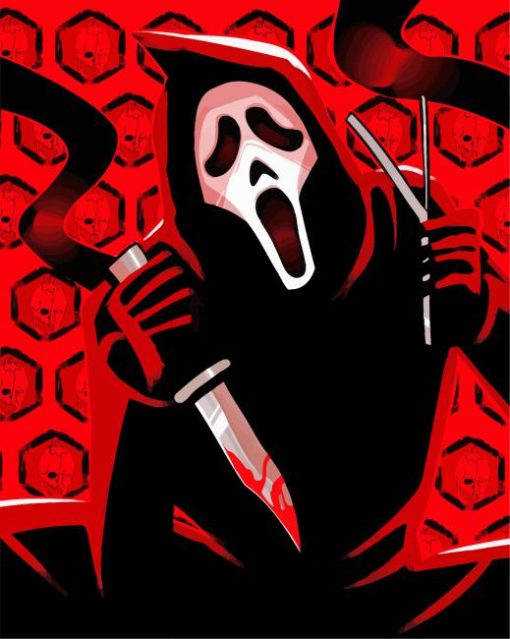 Ghostface From Scream Illustration paint by numbers