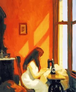 Girl At Sewing Machine Hopper paint by number paint by numbers