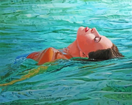 Girl Swimming paint by numbers