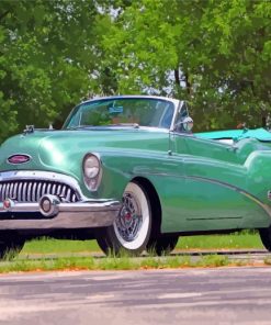 Green Classic Buick Skylark paint by numbers