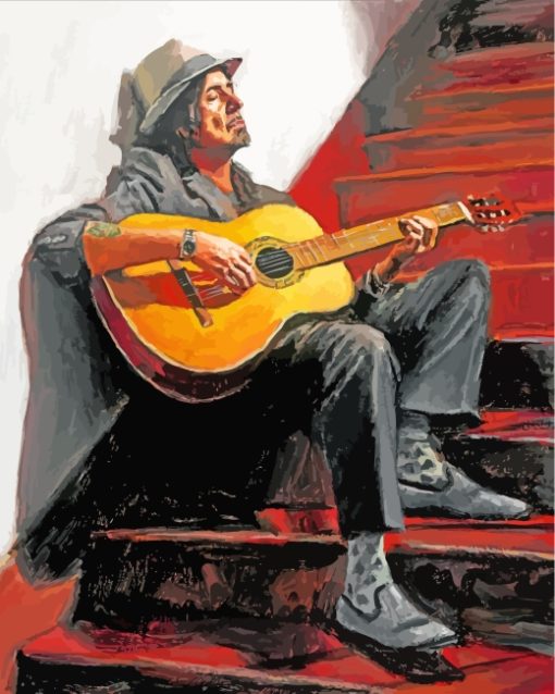 Guitar Player paint by numbers