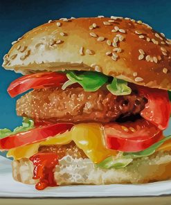 Hamburger Fast Food paint by numbers