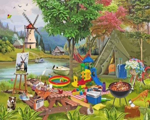 Holiday Camping paint by numbers