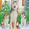 Husky Family paint by numbers