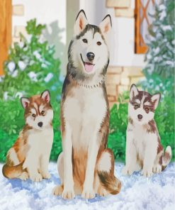 Husky Family paint by numbers