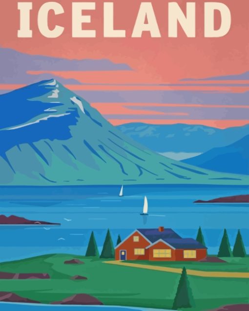 Iceland Poster paint by numbers