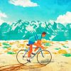 Illustration Cyclist paint by numbers