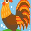 Illustration Rooster Bird paint by numbers