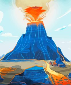 Illustration Volcano Art paint by numbers