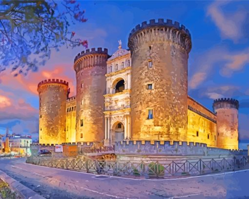 Italy Naples Castle Nuovo paint by numbers