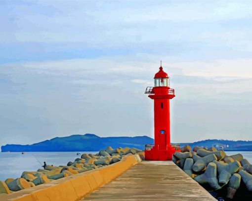 Jeju Lighthouse South Korea paint by numbers