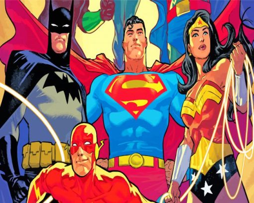 Justice League Characters Cartoon paint by numbers