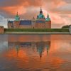 Sunset Kalmar Castle paint by numbers