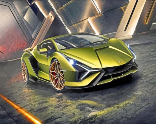 Lamborgini Car paint by numbers