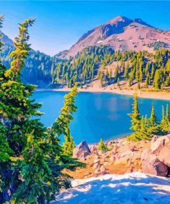 Lassen Peak With Lake Helen paint by numbers