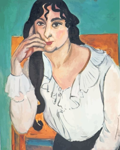 Laurette With A White Blouse paint by number