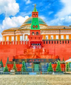 Lenin's Mausoleum at Red Square Moscow Russia paint by numbers