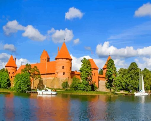 Lietuva Trakai Island Castle paint by numbers