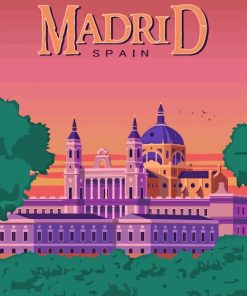 Madrid Spain Poster paint by numbers