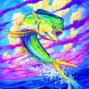 Mahi Mahi Green Fish paint by numbers