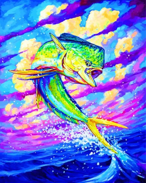 Mahi Mahi Green Fish paint by numbers