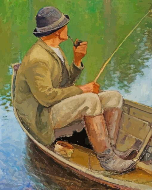 Man Fishing Art paint by numbers