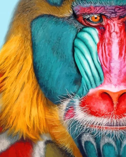 Mandrill Face paint by numbers