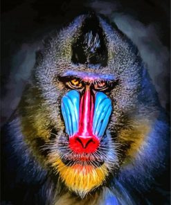 Mandrill Monkey Primate paint by numbers