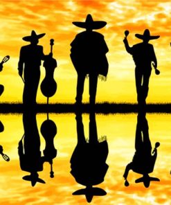 Mariachi Silhouette paint by numbers