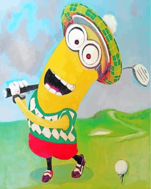 Minion Golfer paint by numbers