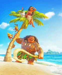 Moana Maui And Friends paint by numbers