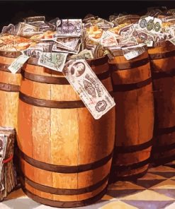 Money Barrels paint by numbers