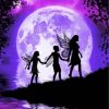 Moonlight Fairies Silhouette paint by numbers