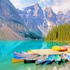 Moraine Lake Canoes paint by numbers