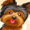 Morkie Dog Illustration paint by numbers